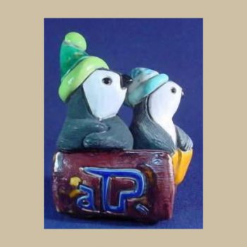 Two baby Penguins over cart #BR40