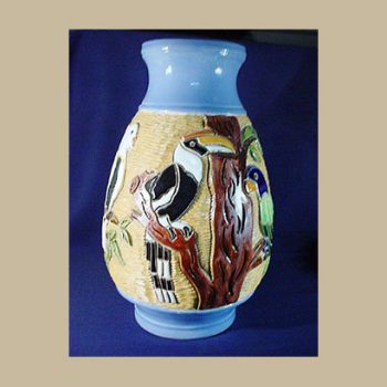 Hornbill, parrots, cockatoo Vase #VA10 (V2)