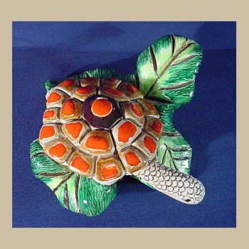 Turtle over leaf #TR22