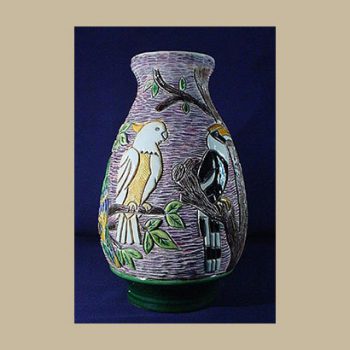 Hornbill, parrots, cockatoo Vase #VA10 (V3)